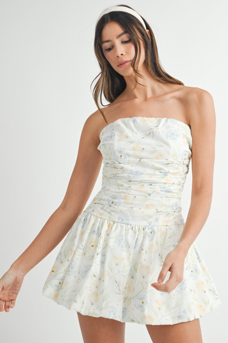 knee length dresses for ladies Bloom Mini Dress in White