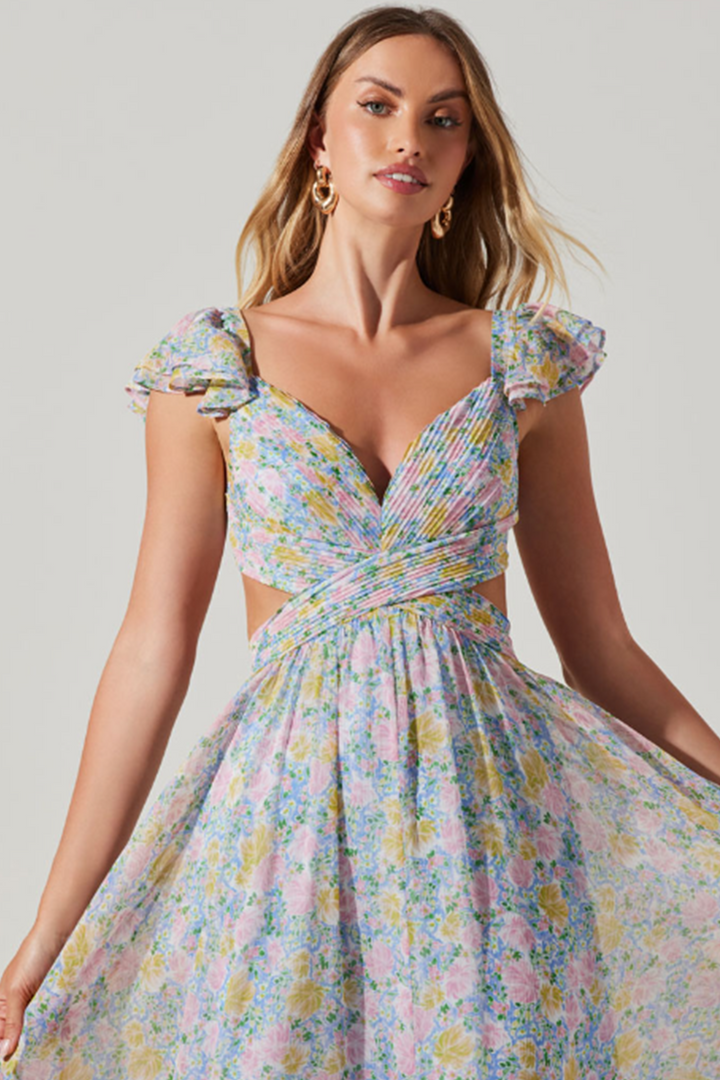 Primrose Floral Strappy Back Maxi Dress