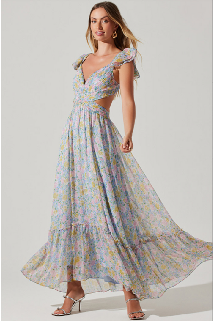 ASTR the Label | Primrose Floral Strappy Back Maxi Dress | Size S