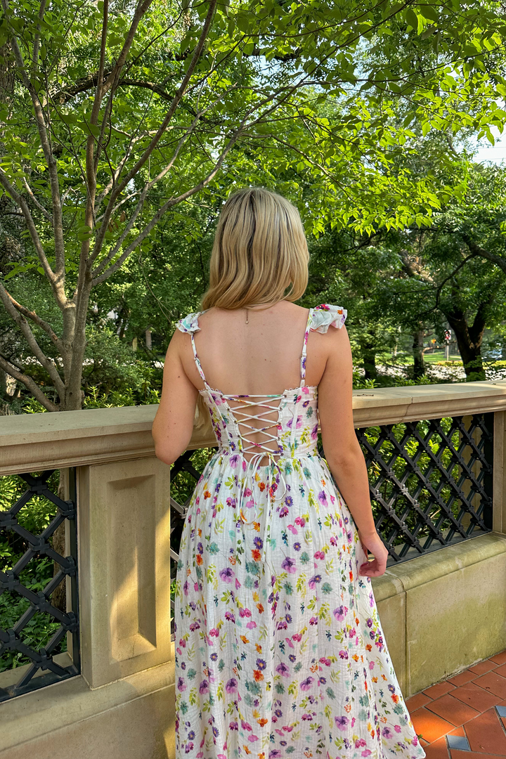 Wedelia Floral Bustier Midi Dress - ASTR The Label Bluebonnet Babes Wedelia Floral Bustier Midi Dress - ASTR The Label Bluebonnet Babes