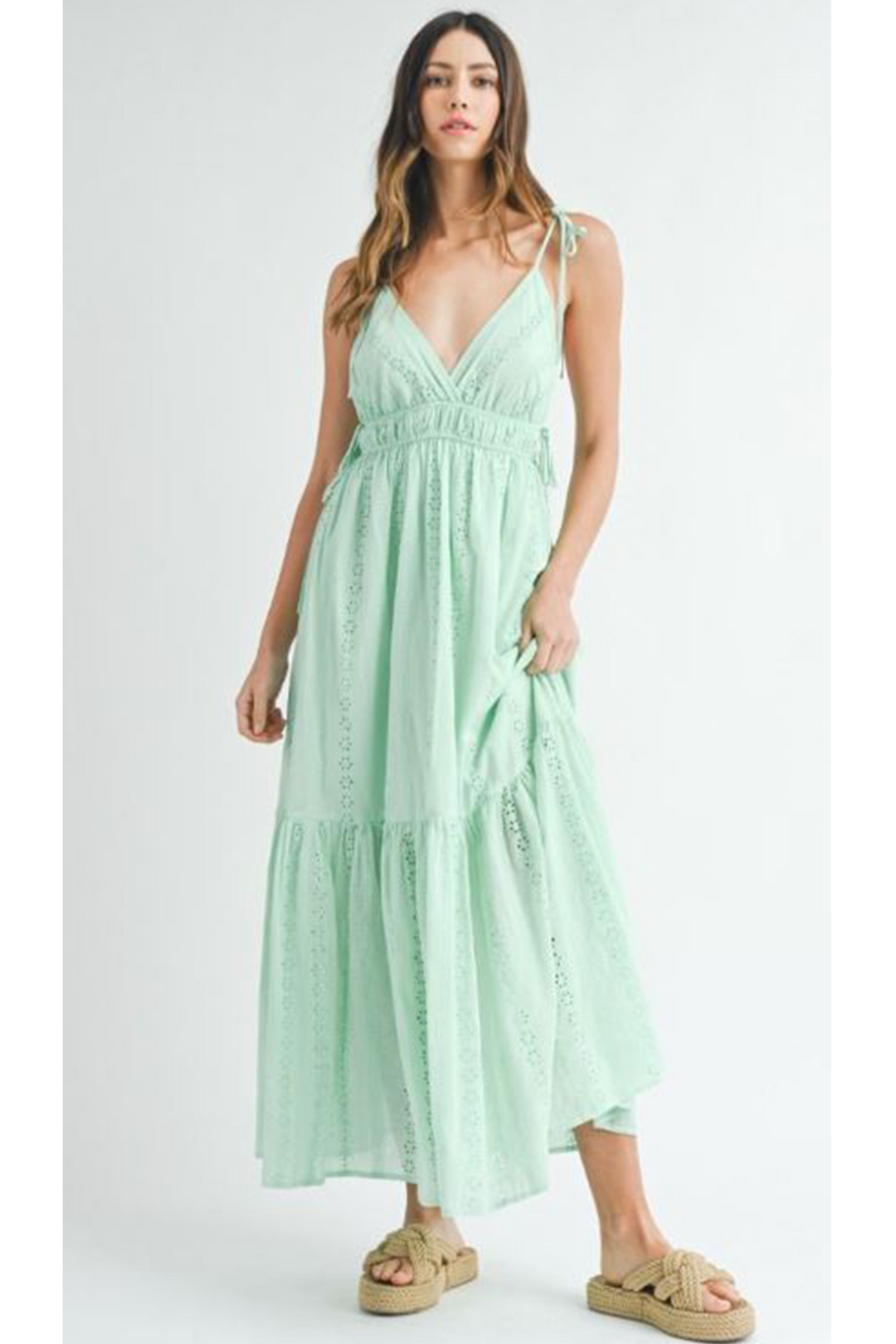 blue bonnet maxi dress sleeveless Blue Bonnet seersucker checks Maxi dress LILOU/ #offonclothing #itswhatwewear