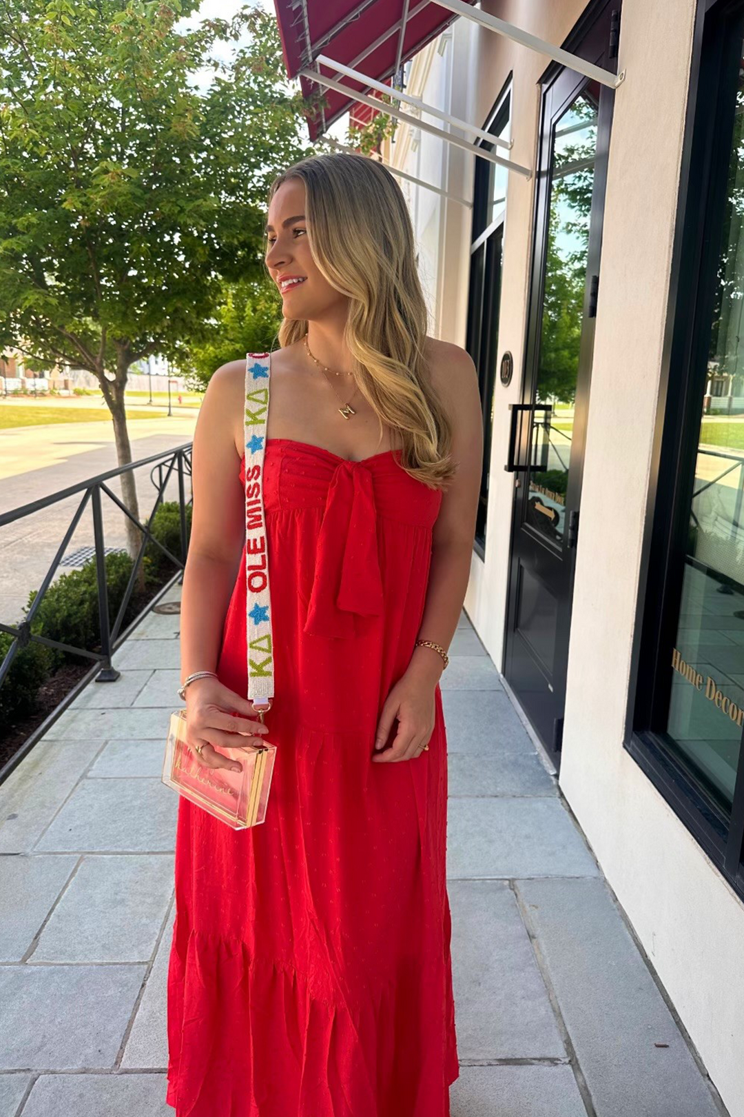 ole miss red dress Ole Miss Grove Attire 2024